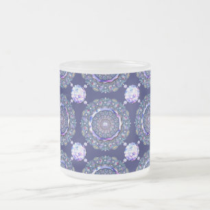 Blue Rosace Frostad Glasmugg