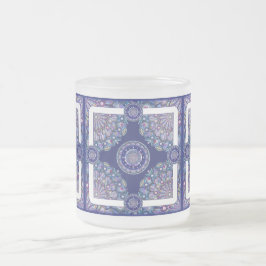 Blue Rosace Frostad Glasmugg