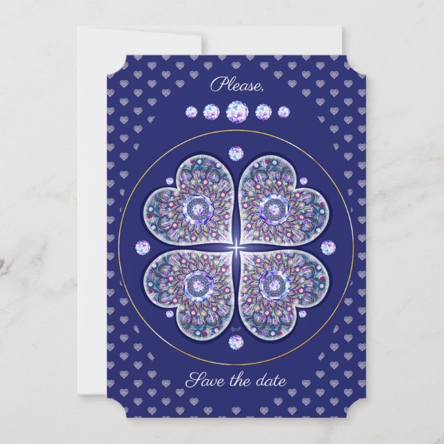 Blue Rosace Inbjudningar (Framsida)