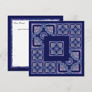 Blue Rosace Julkort
