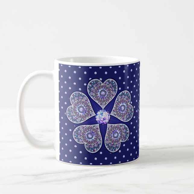 Blue Rosace Kaffemugg (Vänster)