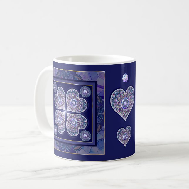 Blue Rosace Kaffemugg (Framsida vänster)