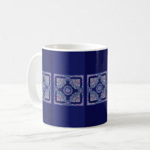 Blue Rosace Kaffemugg