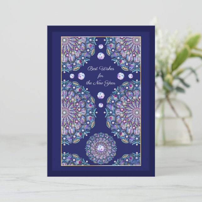 Blue Rosace Kort (Stående Fram)