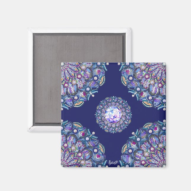 Blue Rosace Magnet (Front/Back)