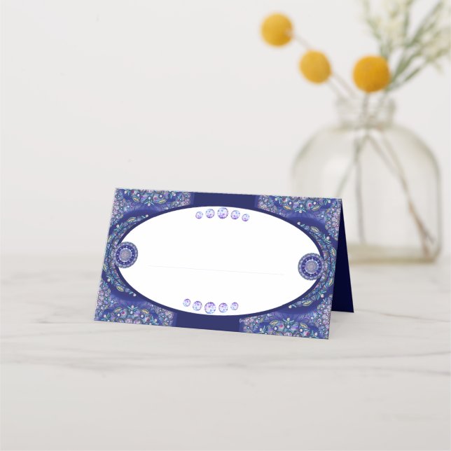 Blue Rosace Placeringskort (Framsida)