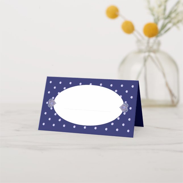 Blue Rosace Placeringskort (Framsida)