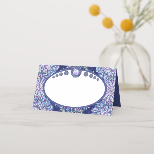 Blue Rosace Placeringskort (Framsida)