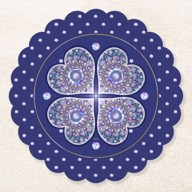 Blue Rosace Underlägg Papper (Framsida)