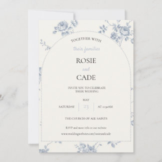 Blue Rose Bröllop Inbjudningar