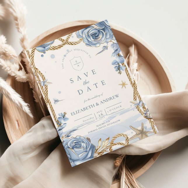 Blue Rose Coastal Rope Wedding Spara Datumet (Skapare uppladdad)