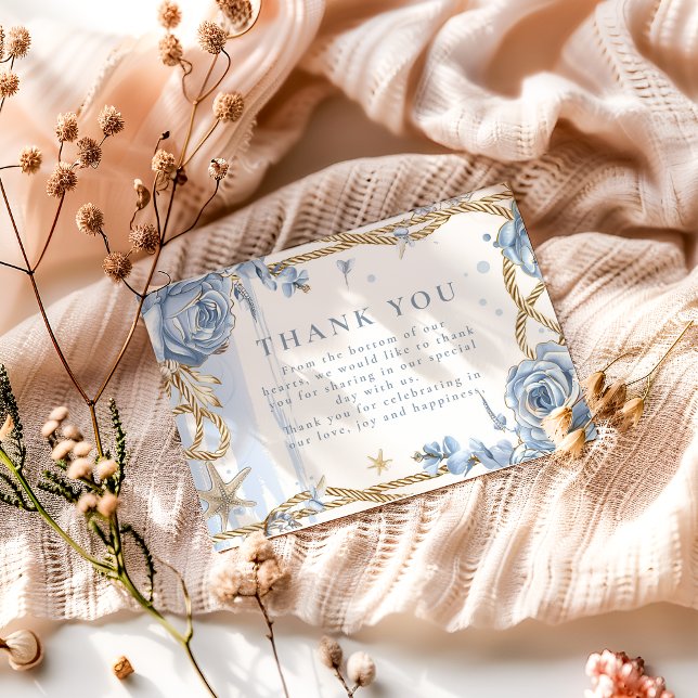 Blue Rose Coastal Rope Wedding Tack Kort (Skapare uppladdad)