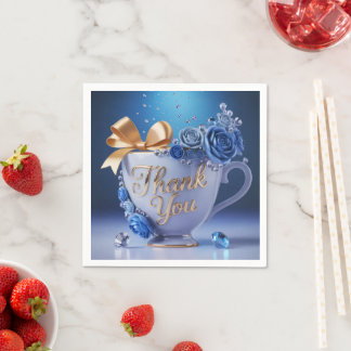 Blue Rose Teacup, Tack, Pappersservett
