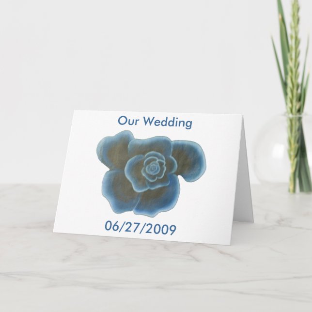 Blue Rose, vårt bröllop, inbjudningskort (Framsida)
