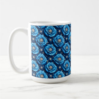 Blue roses Luxury Floral Night Design🌹 Kaffemugg