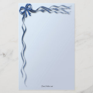 Blue Rosett band & Bows Gräns Brevpapper