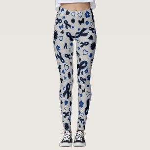 Blue Rosett band Multi...Guillain Barre Leggings