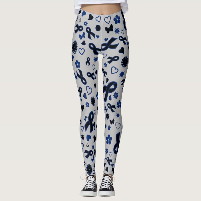 Blue Rosett band Multi...Guillain Barre Leggings (Framsida)