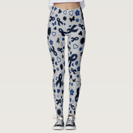 Blue Rosett band Multi...RA Leggings