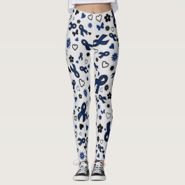 Blue Rosett band Multi...RA Leggings