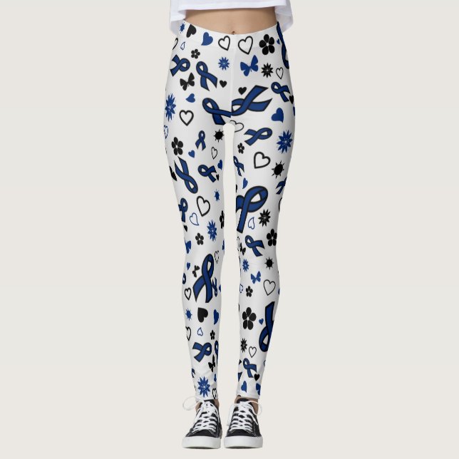 Blue Rosett band Multi...RA Leggings (Framsida)