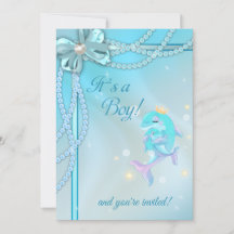 Blue Rosett band Snöre Pearls Dolphin Boy Shower