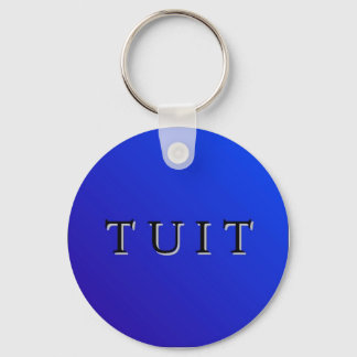 Blue Round Tuit Keychain Nyckelring