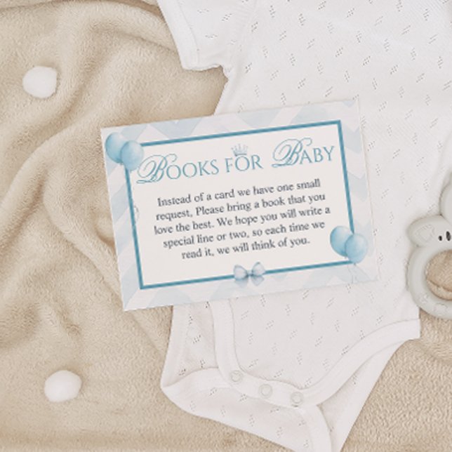 Blue Royal Prince & Carriage Books for Baby Card Tilläggskort (Skapare uppladdad)