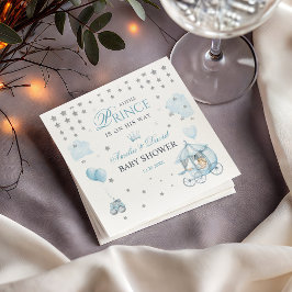 Blue Royal Prince Watercolor Carriage Party Pappersservett