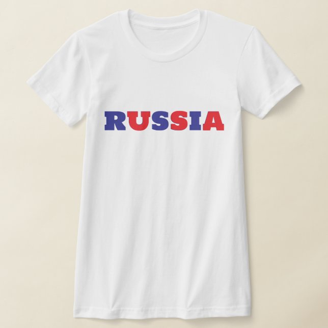 Blue Russia Red USA T Shirt (Laydown)