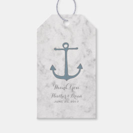 Blue Rustic Anchor Bröllop Presentetikett