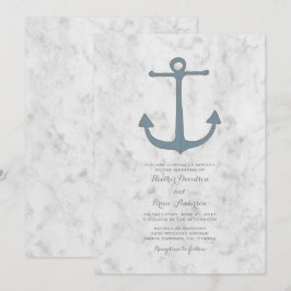 Blue Rustic Anchor Wedding bjudes in Inbjudningar