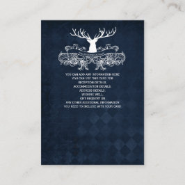 Blue Rustic Antler Hjort Woodland Bröllop Tilläggskort