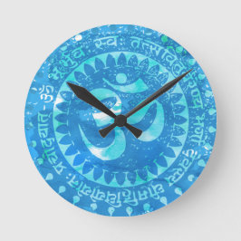 Blue Rustic Om Rund Klocka