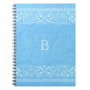 Blue Rustic Paisley Land Western Enkel Chic Anteckningsbok