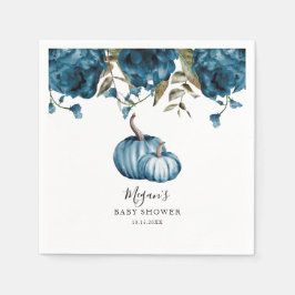 Blue Rustic Pumpkin Fall Baby Shower Pappersservett
