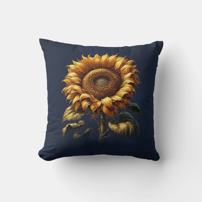 Blue Rustic Solros Kudde (Framsida)