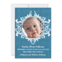 Blue Rustic Swirls Baby-meddelande