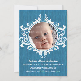 Blue Rustic Swirls Baby-meddelande Meddelande