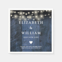 Blue Rustic Wood Boho Barn String Ljus Bröllop