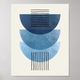 BLUE:s moderna abstrakt i mitten av århundradet Poster
