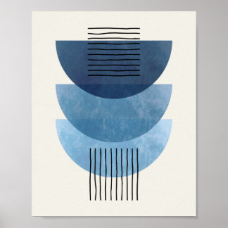 BLUE:s moderna abstrakt i mitten av århundradet Poster