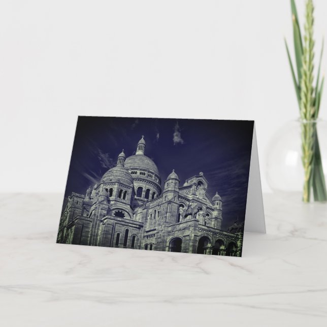 Blue Sacre Coeur Paris Europe Travel Kort (Framsida)