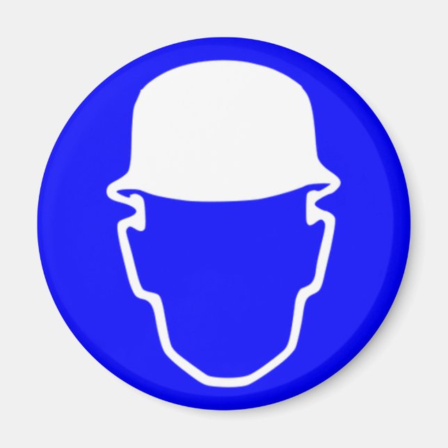 Blue Safety Helmet Magnet (Framsidan)