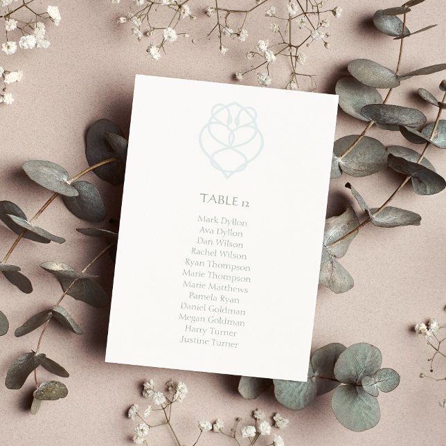 Blue & Sage Celtic Irish Svan Kärlek Knot Bröllop Bordsnummer (Skapare uppladdad)