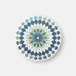 Blue & Sage Medallion - Abstrakt Magnet