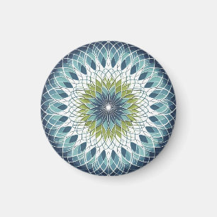 Blue & Sage Medallion - Abstrakt Magnet