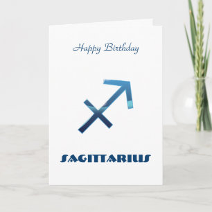 Blue Sagittarius Zodiac Signs Grattis på födelseda Kort