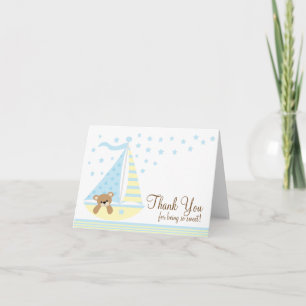 Blue Sailboat Shower Tackkort Card