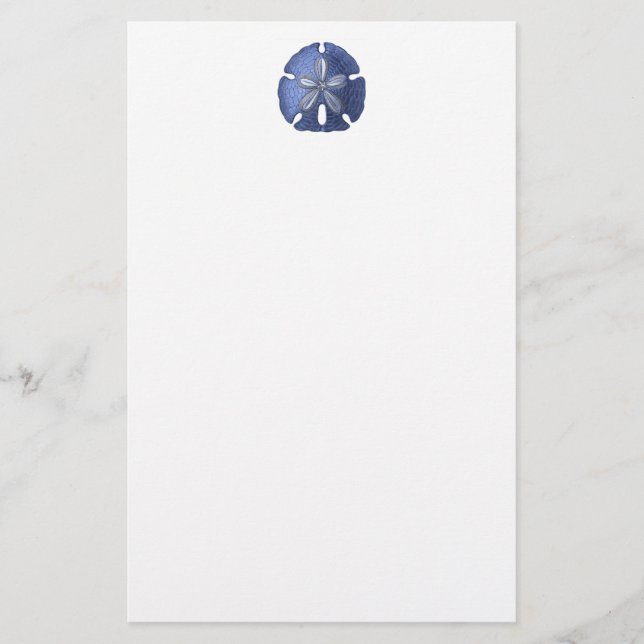 Blue Sand Dollar Stationery Brevpapper (Framsida)